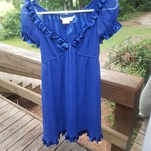 Maggy London silk chiffon blue dress